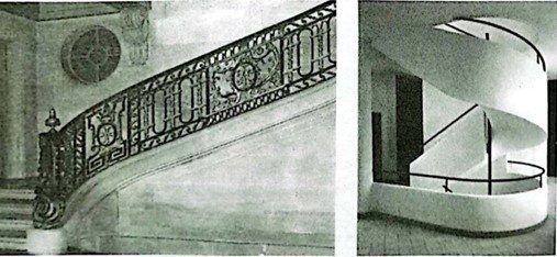 دو پلکان برای ایجاد شرایط روحی متفاوت، 
چپ : لوپتیت تریانون، ورسای، 1768
راست : ویلا ساوای، پویسی، 1931