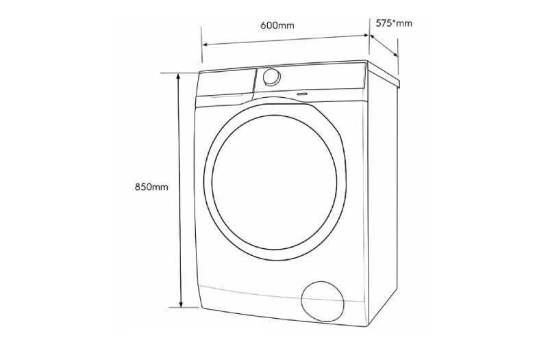 ابعاد ماشین لباسشویی