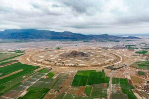 نمای هوایی شهر باستانی دارابگرد؛ نخستین شهر دایره‌ای جهان و اثر تاریخی دوره ساسانی