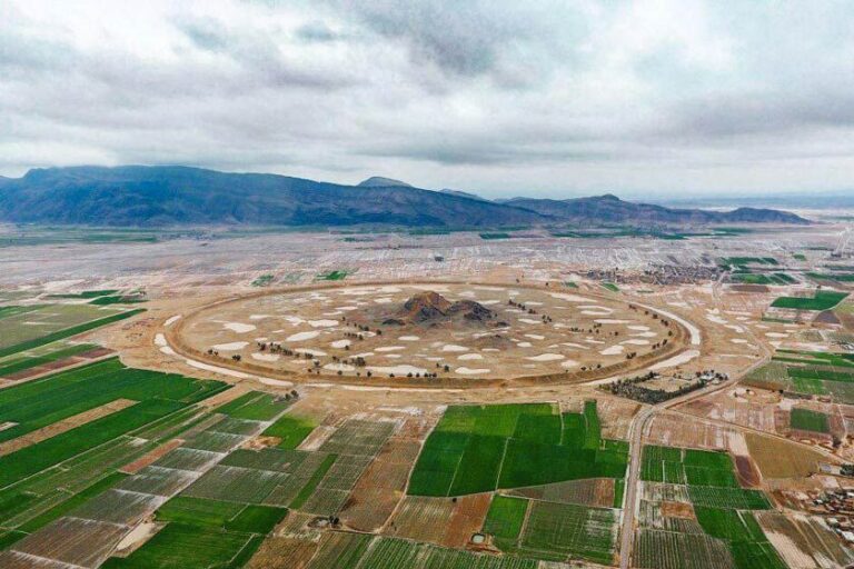 نمای هوایی شهر باستانی دارابگرد؛ نخستین شهر دایره‌ای جهان و اثر تاریخی دوره ساسانی