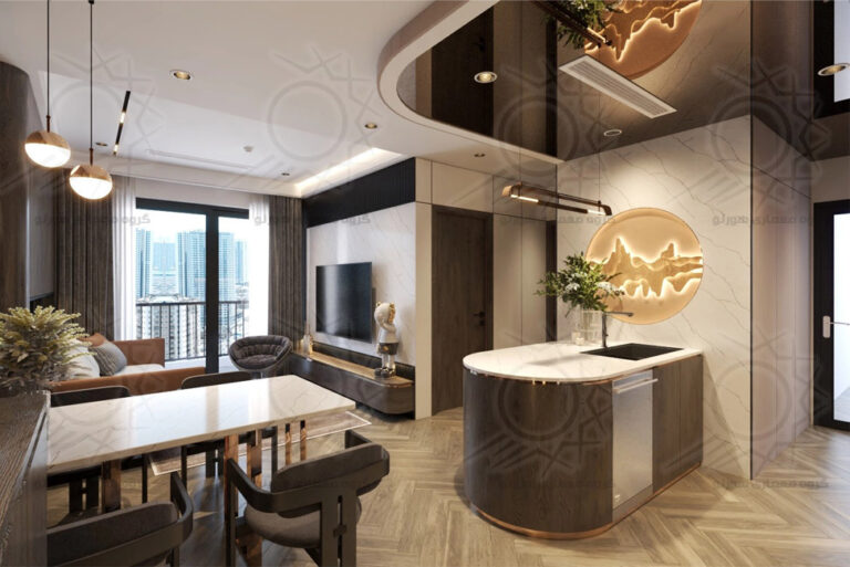طراحی داخلی واحد ۸۰ متری – برج ونوس